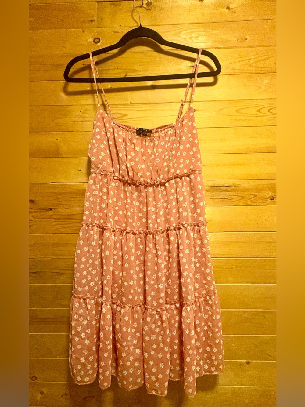 Women's Pink Floral Tiered Dress